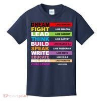 Dream Like Martin Fight Like Malcom Black History Month Kids T-Shirt thumb 0