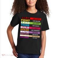 Dream Like Martin Fight Like Malcom Black History Month Kids T-Shirt thumb 2