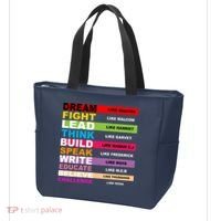 Dream Like Martin Fight Like Malcom Black History Month Tote Bag thumb 3