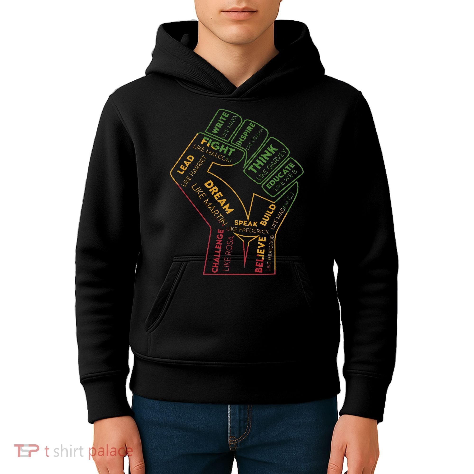 Dream Like Martin Lead Like Harriet Black History Pride Kids Hoodie