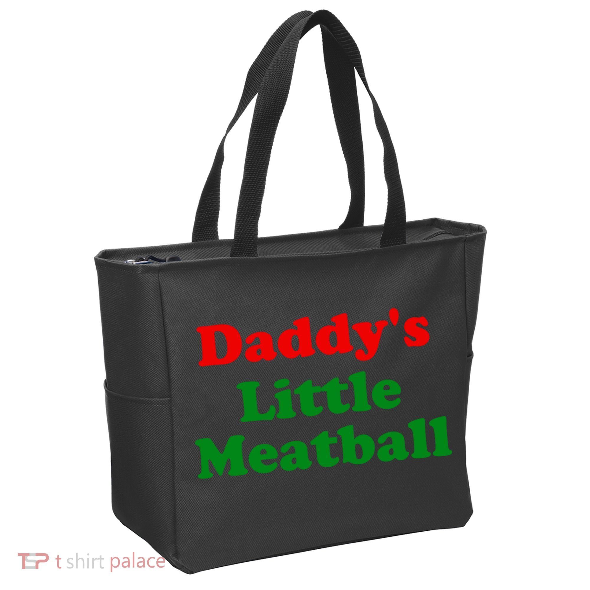 Daddys Little Meatball Funny Italian Joke Tote Bag