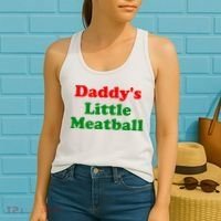 Daddys Little Meatball Funny Italian Joke Women's Tank Top thumb 2