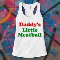 Daddys Little Meatball Funny Italian Joke Women's Tank Top thumb 3