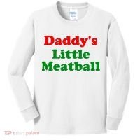 Daddys Little Meatball Funny Italian Joke Kids Long Sleeve Shirt thumb 0