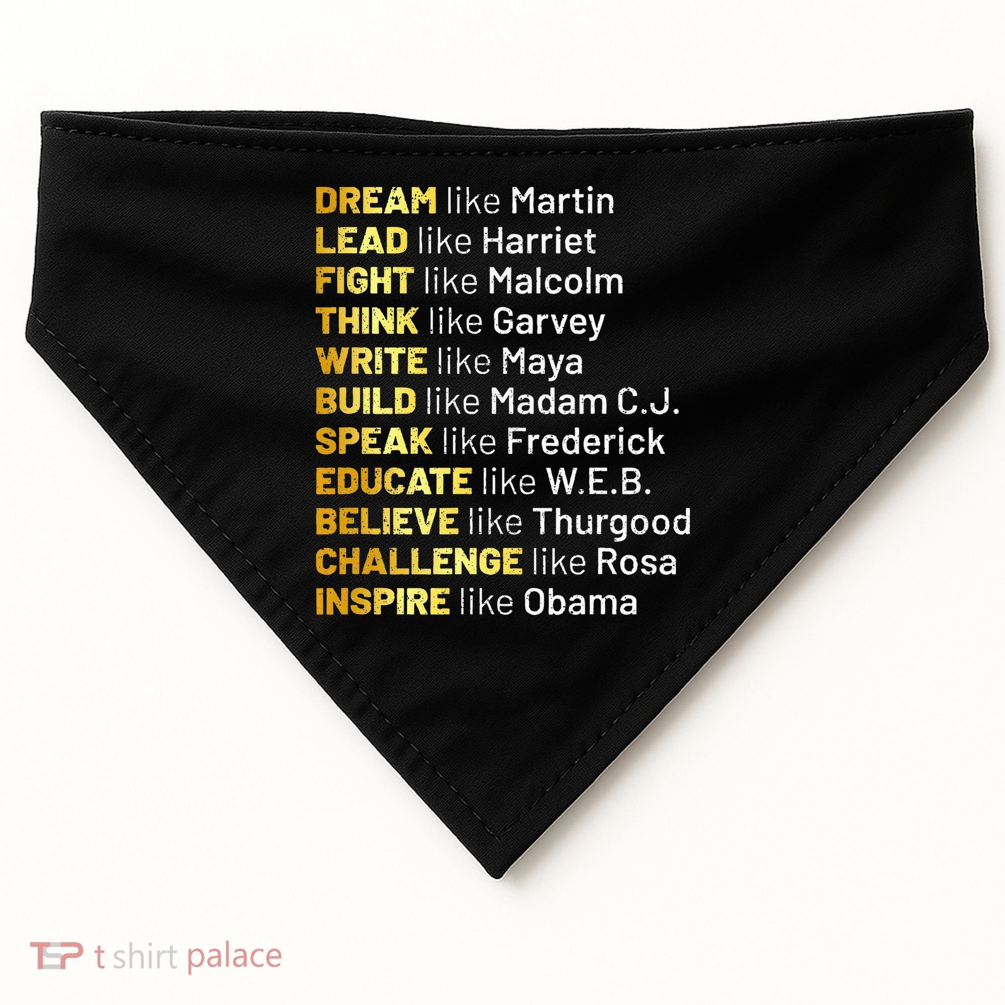 Dream Like Martin Lead Like Harriet Black History Month USA-Made Doggie Bandana