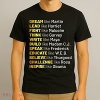 Dream Like Martin Lead Like Harriet Black History Month T-Shirt thumb 3