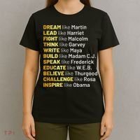 Dream Like Martin Lead Like Harriet Black History Month T-Shirt thumb 4