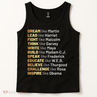 Dream Like Martin Lead Like Harriet Black History Month Tank Top thumb 2