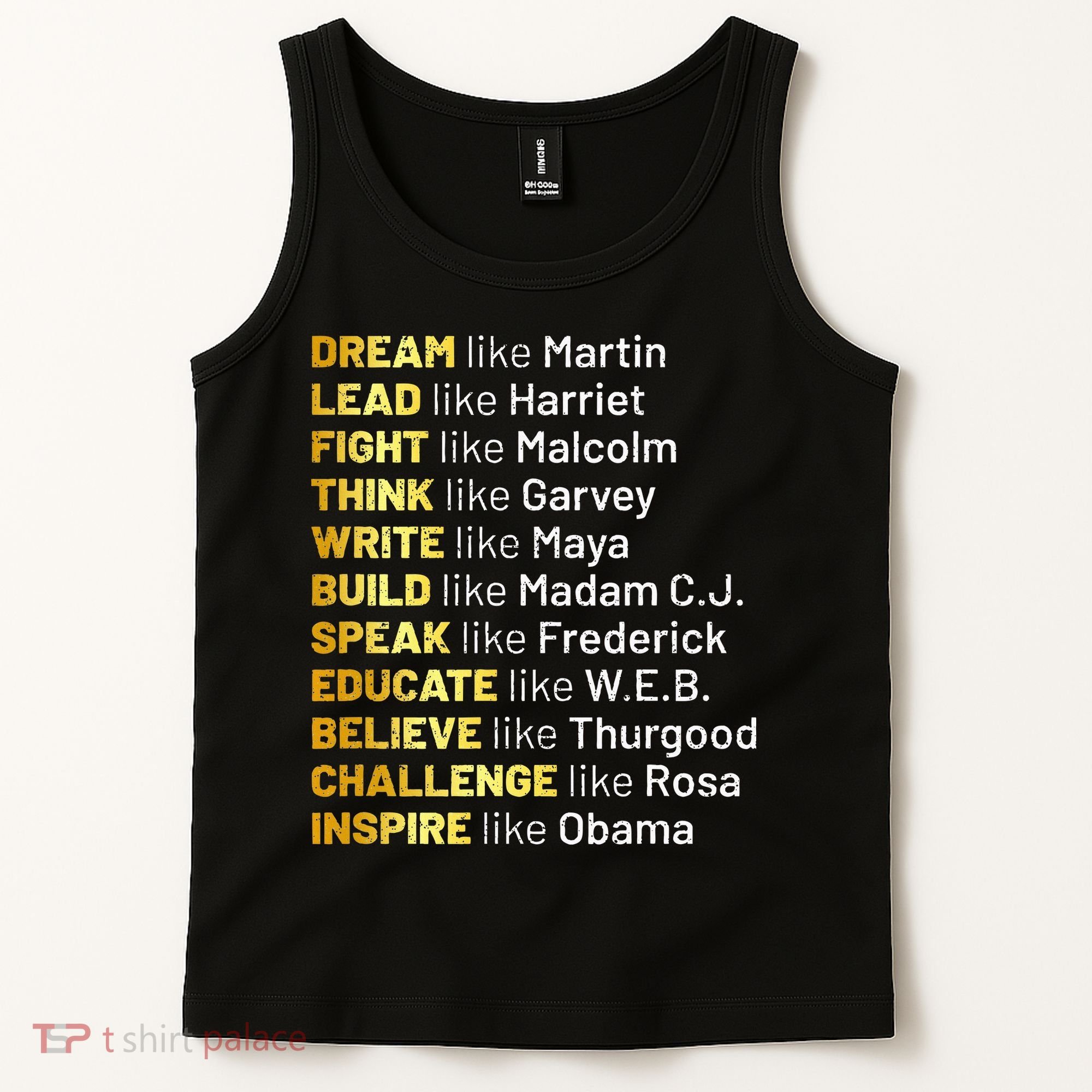 Dream Like Martin Lead Like Harriet Black History Month Tank Top