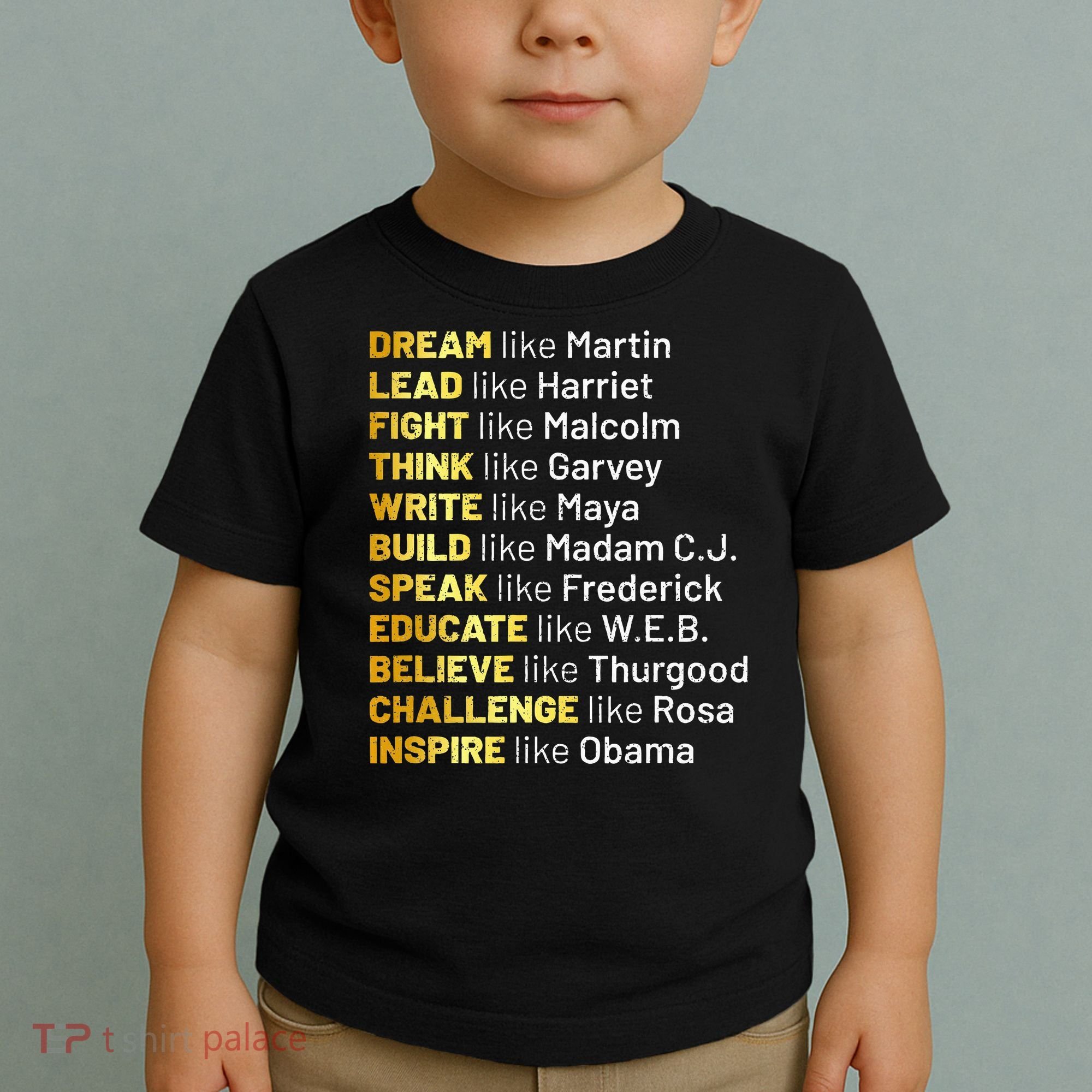 Dream Like Martin Lead Like Harriet Black History Month Toddler T-Shirt