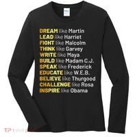 Dream Like Martin Lead Like Harriet Black History Month Women's Long Sleeve Shirt thumb 0