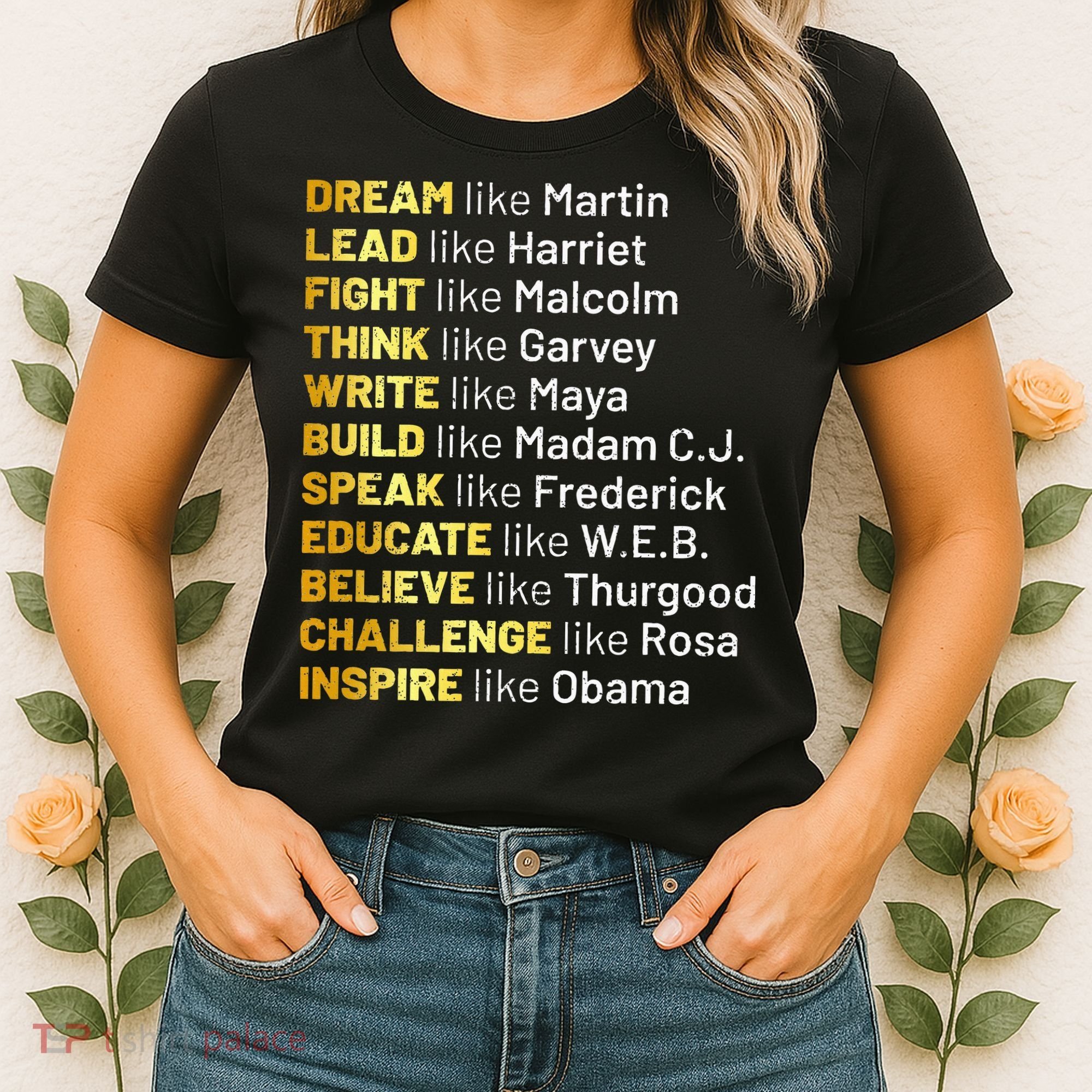 Dream Like Martin Lead Like Harriet Black History Month Women's T-Shirt