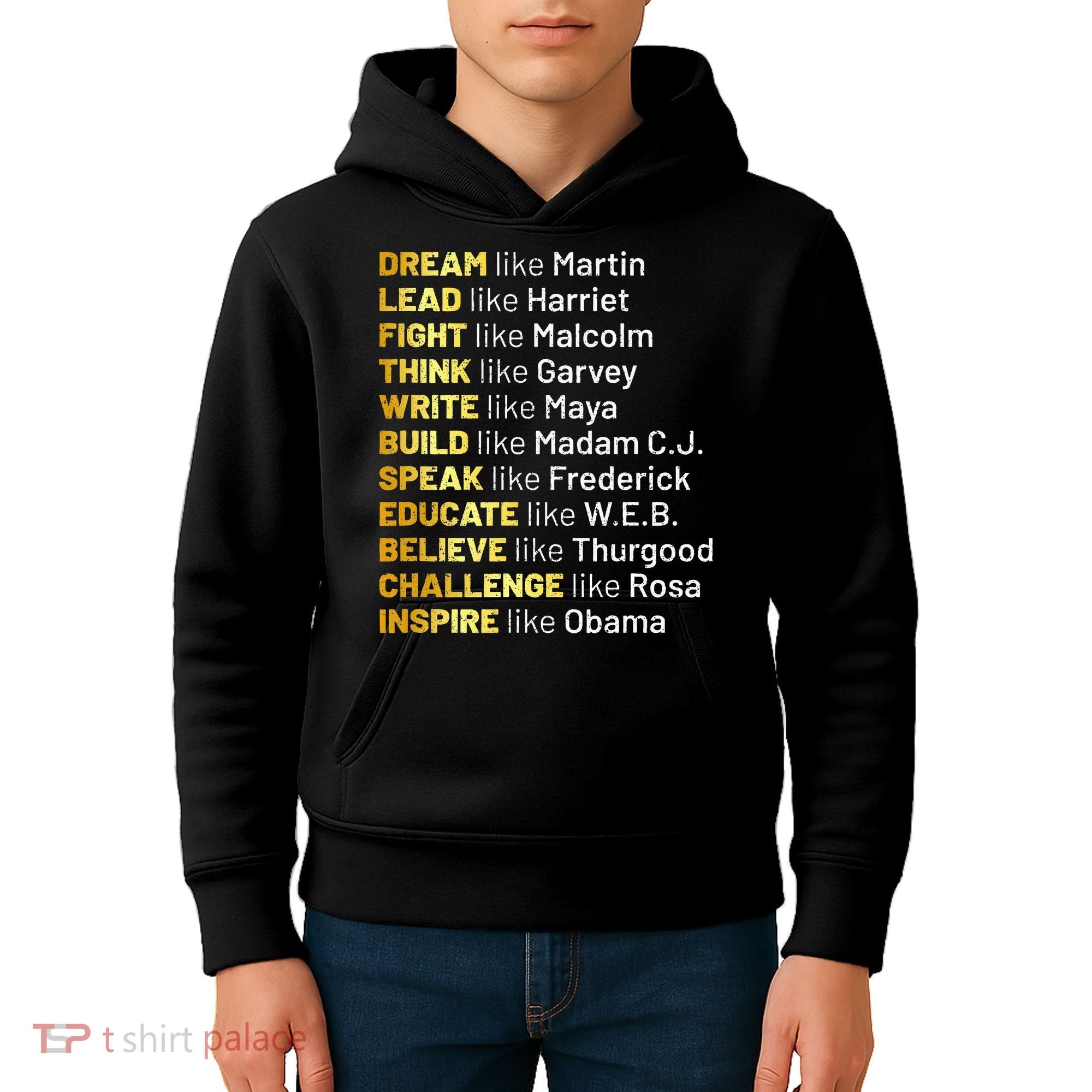 Dream Like Martin Lead Like Harriet Black History Month Kids Hoodie