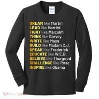 Dream Like Martin Lead Like Harriet Black History Month Kids Long Sleeve Shirt thumb 0