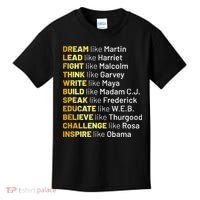 Dream Like Martin Lead Like Harriet Black History Month Kids T-Shirt thumb 0