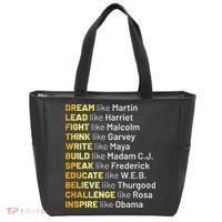 Dream Like Martin Lead Like Harriet Black History Month Tote Bag thumb 0