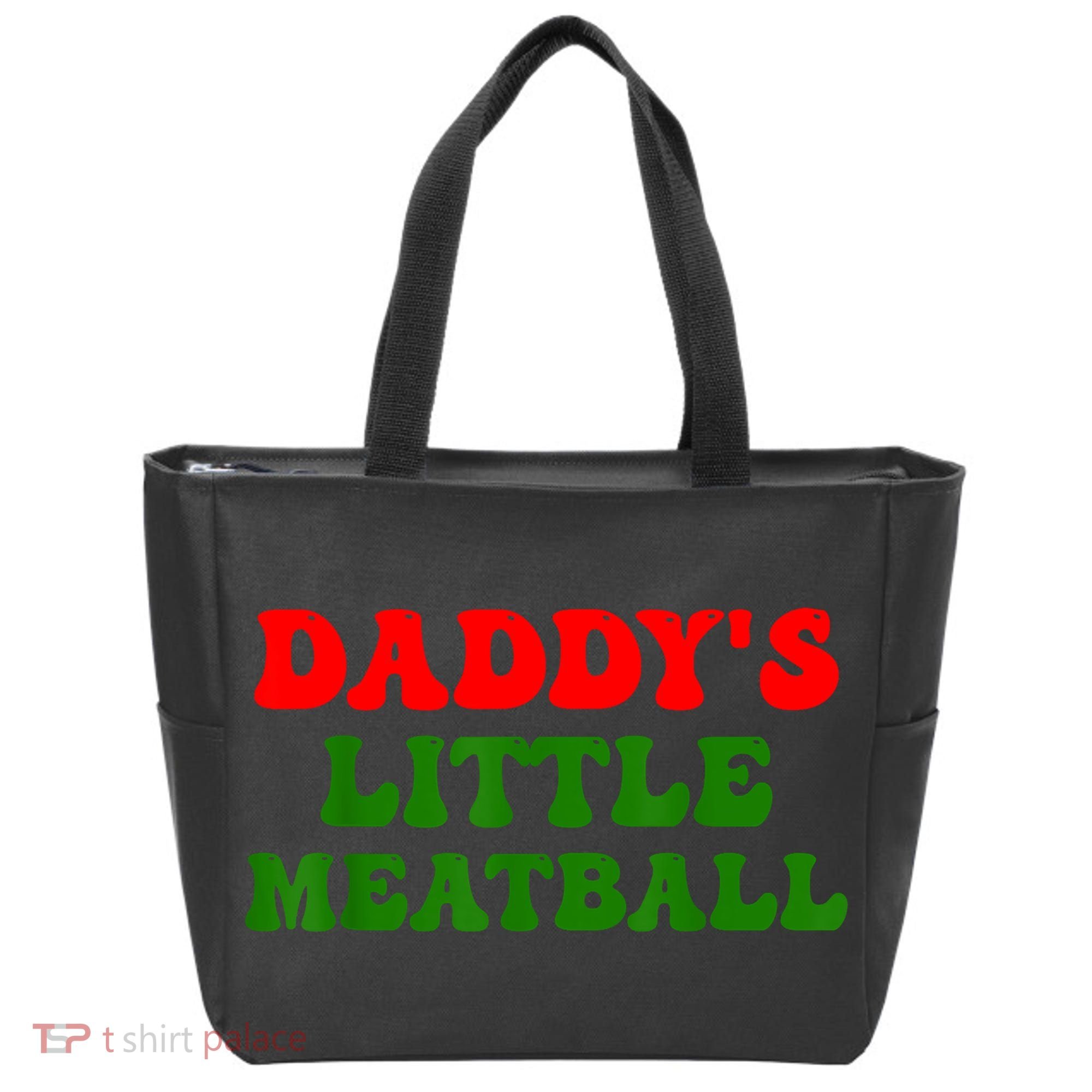 Daddys Little Meatball Funny Italian Dad Joke Tote Bag