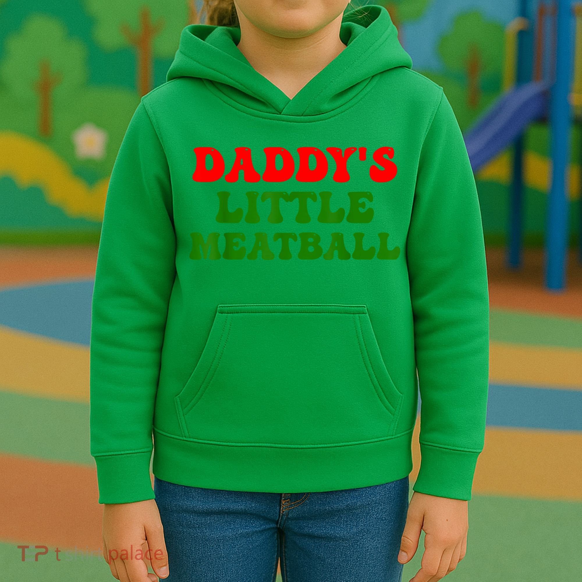 Daddys Little Meatball Funny Italian Dad Joke Kids Hoodie