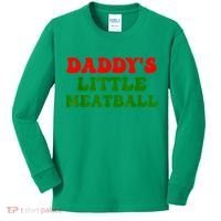 Daddys Little Meatball Funny Italian Dad Joke Kids Long Sleeve Shirt thumb 0