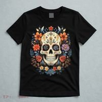 De Los Muertos Day of the Dead Sugar Skull T-Shirt thumb 5