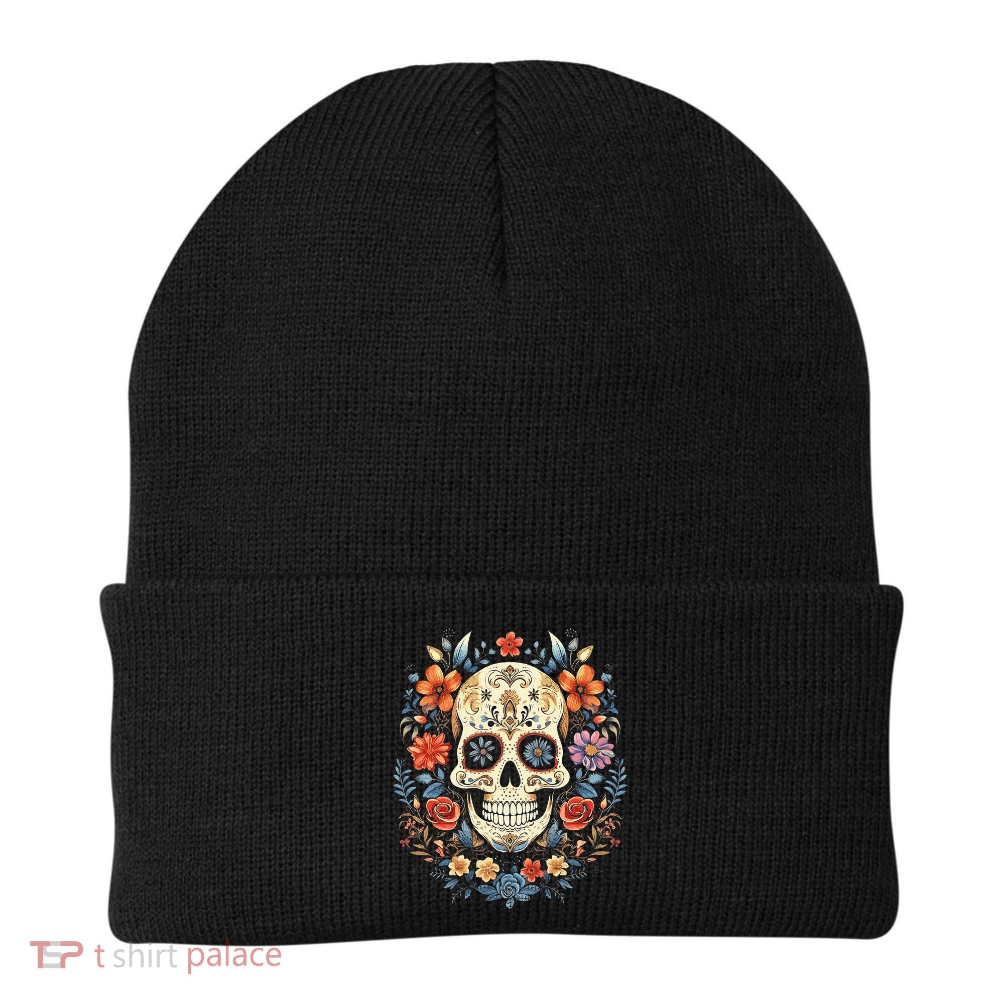 De Los Muertos Day of the Dead Sugar Skull Beanie
