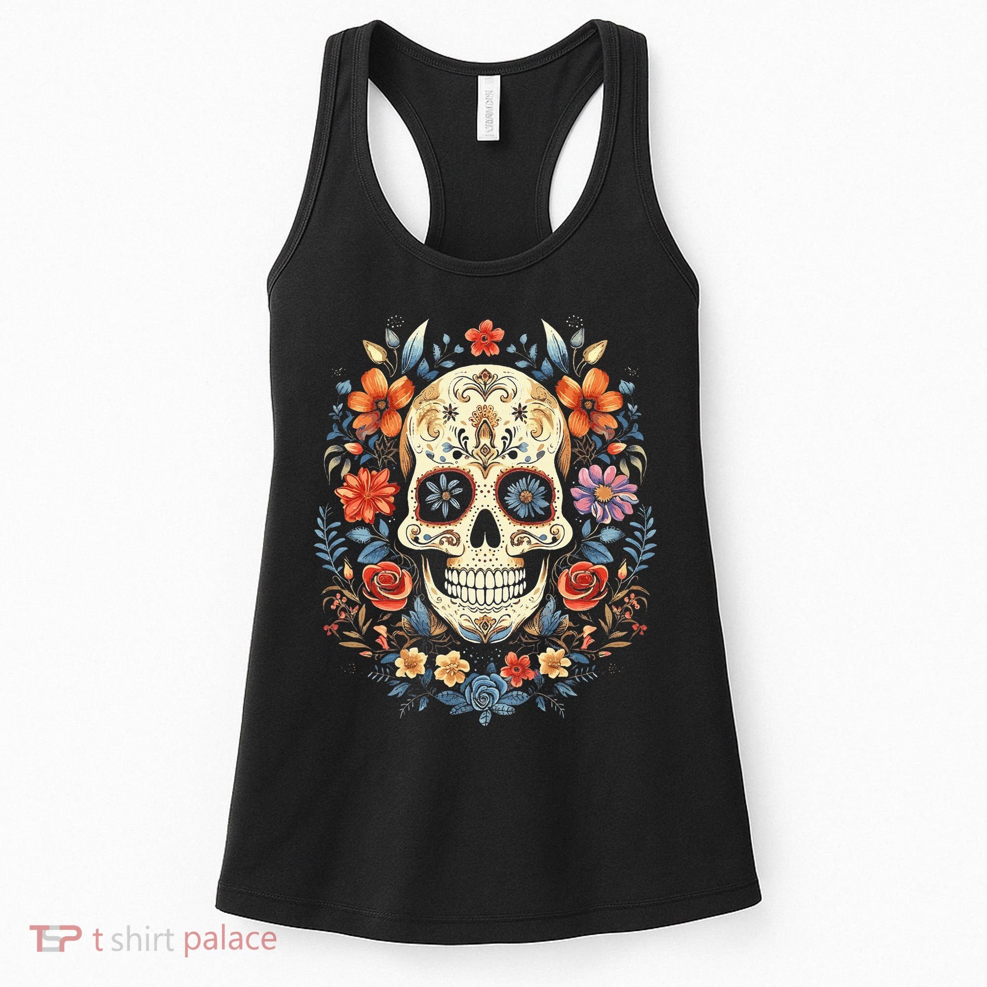 De Los Muertos Day of the Dead Sugar Skull Women's Tank Top
