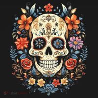 De Los Muertos Day of the Dead Sugar Skull Women's Tank Top thumb 5