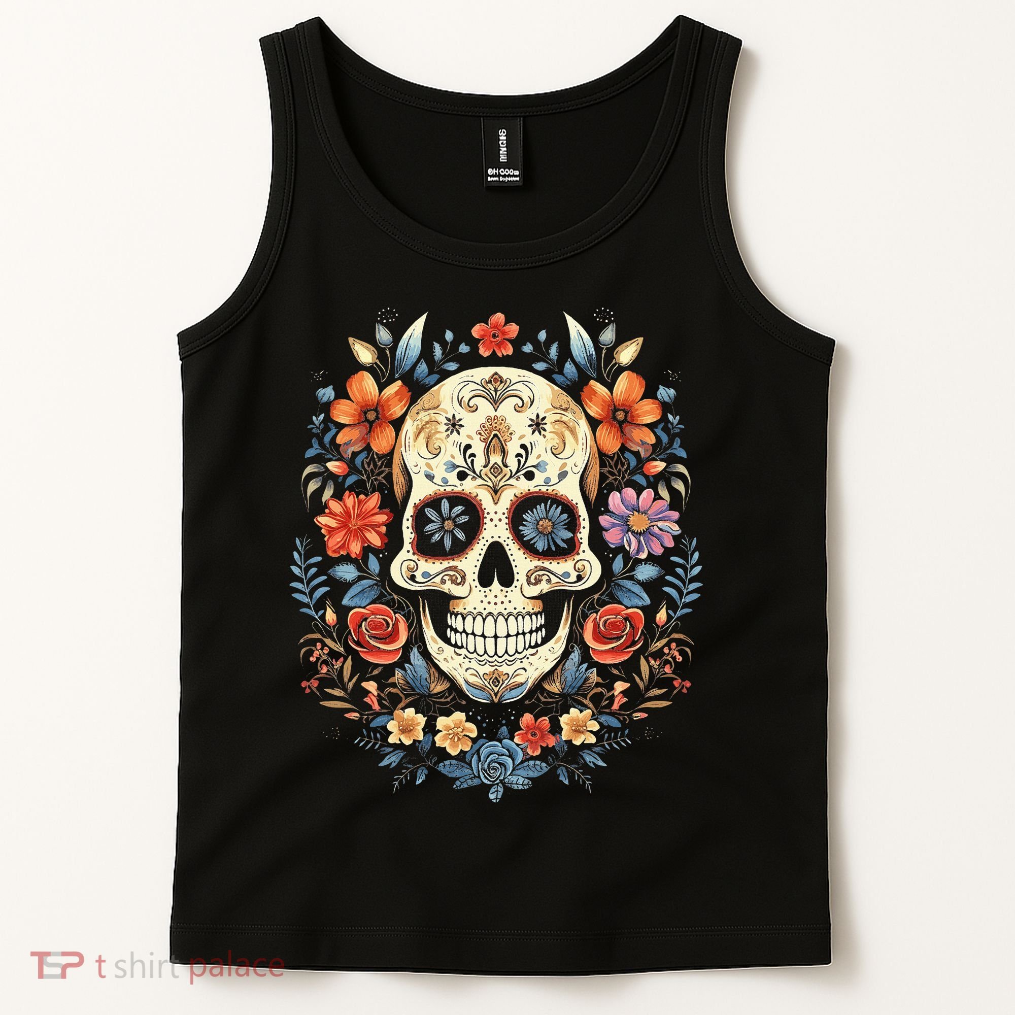 De Los Muertos Day of the Dead Sugar Skull Tank Top