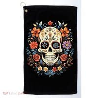 De Los Muertos Day of the Dead Sugar Skull Golf Towel thumb 0