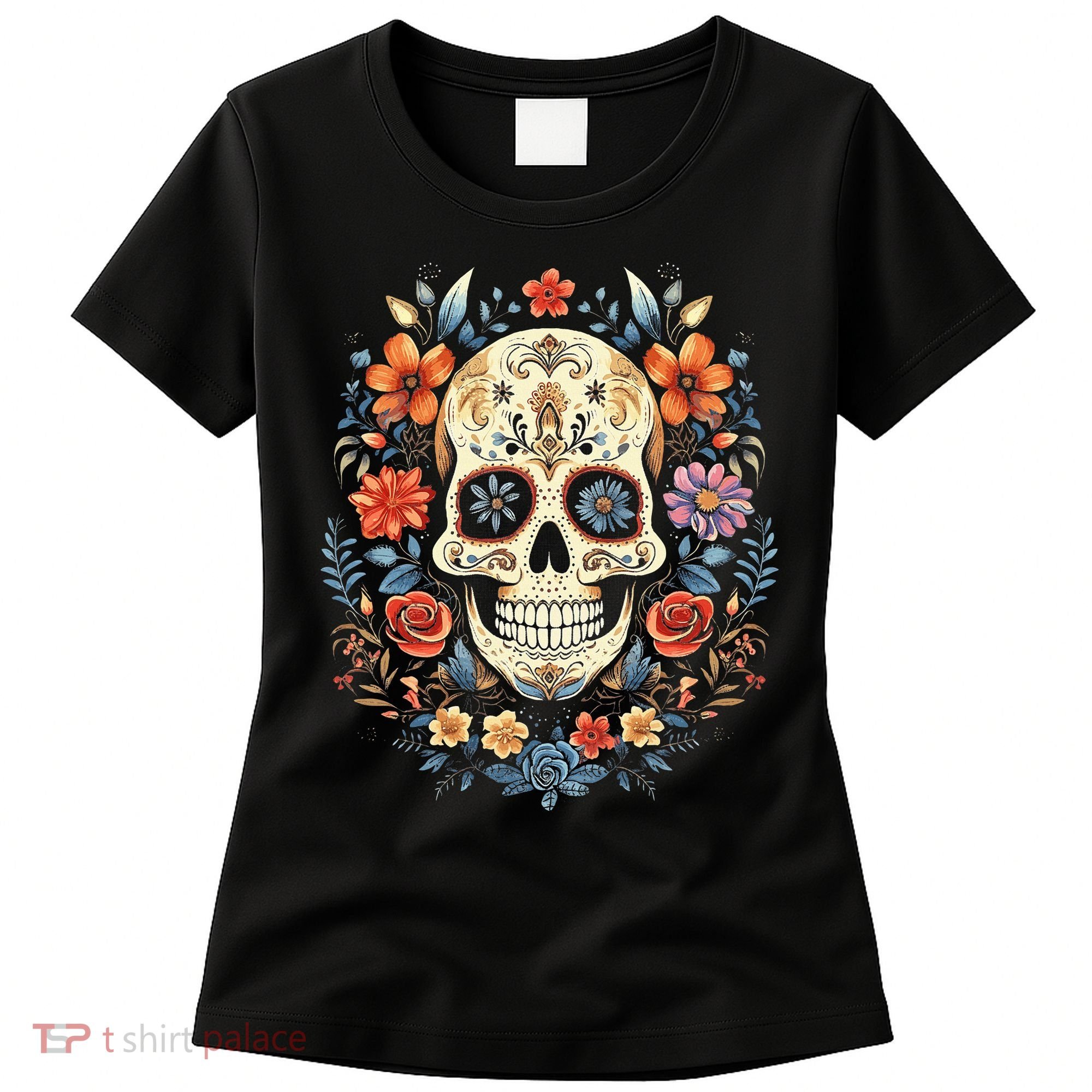 De Los Muertos Day of the Dead Sugar Skull Women's T-Shirt