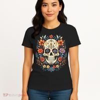 De Los Muertos Day of the Dead Sugar Skull Women's T-Shirt thumb 4