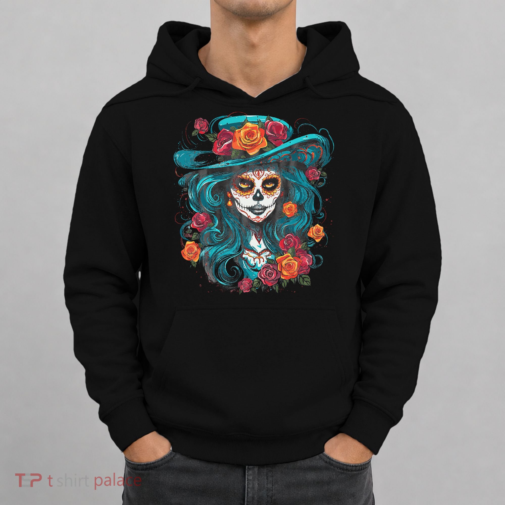 De Los Muertos La Catrina Day of the Dead Hoodie