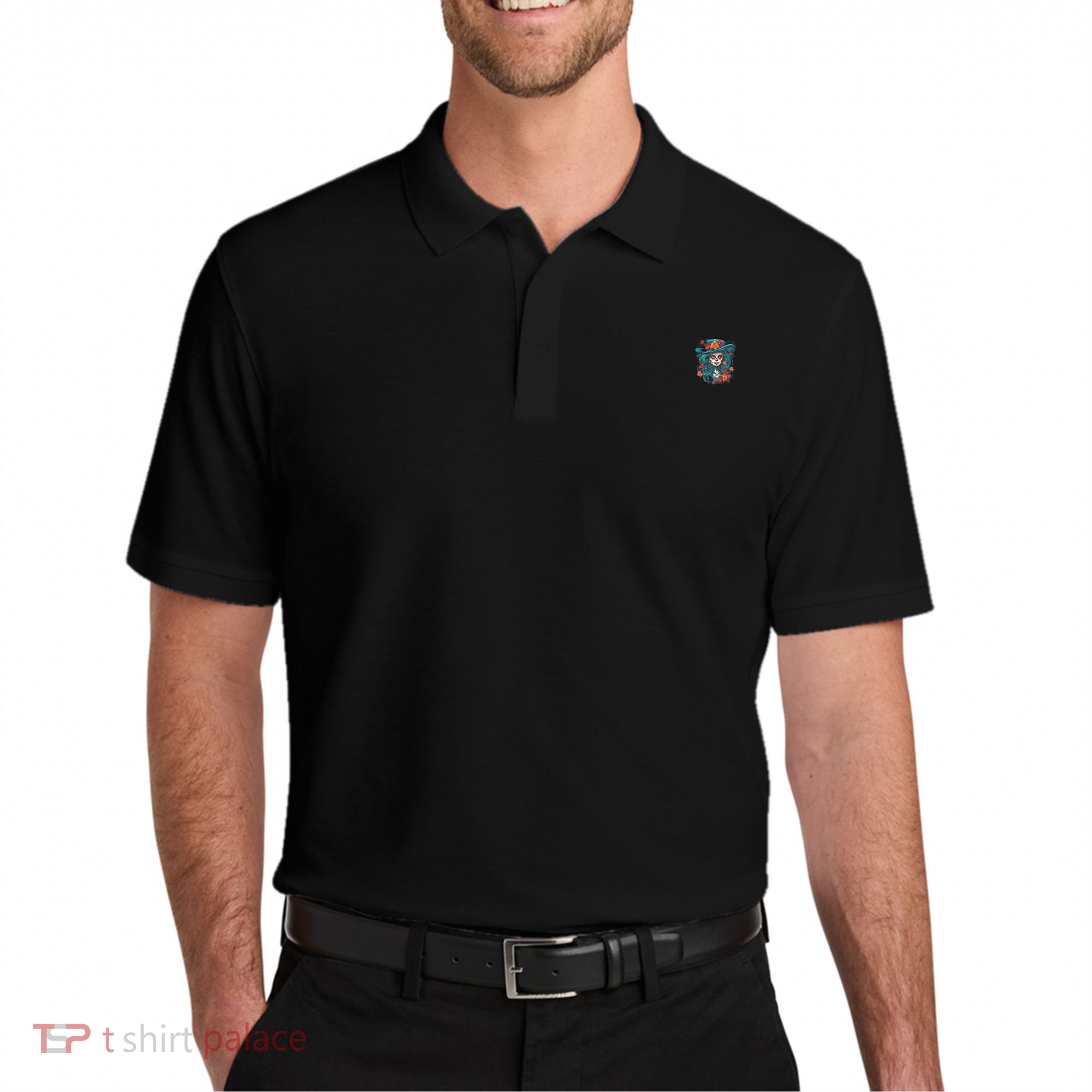 De Los Muertos La Catrina Day of the Dead Polo