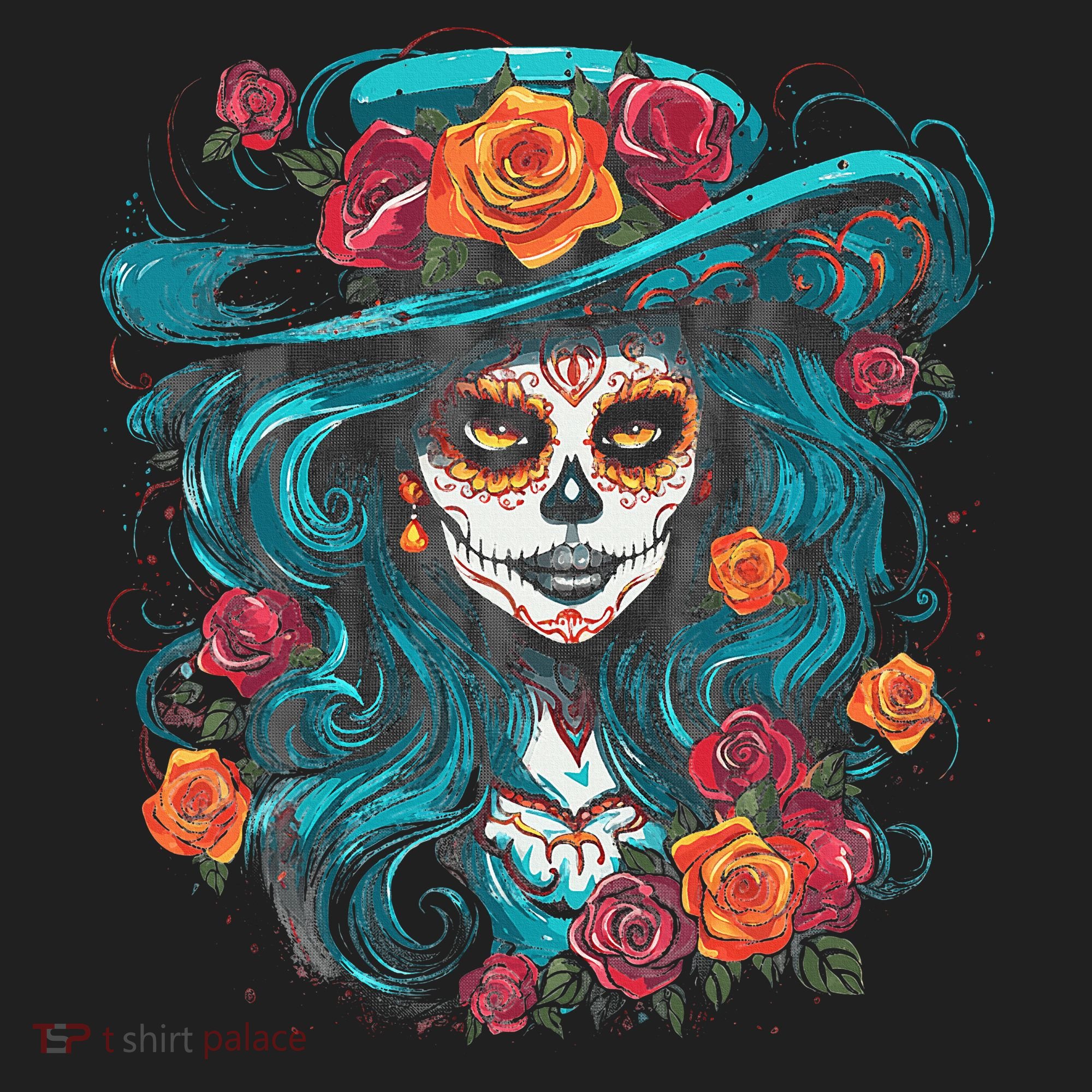 De Los Muertos La Catrina Day of the Dead Hat