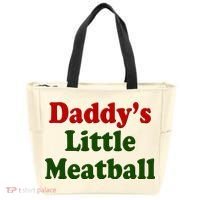 Daddys Little Meatball Cute Gift Tote Bag thumb 0