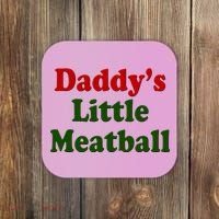 Daddys Little Meatball Cute Gift Coaster thumb 0