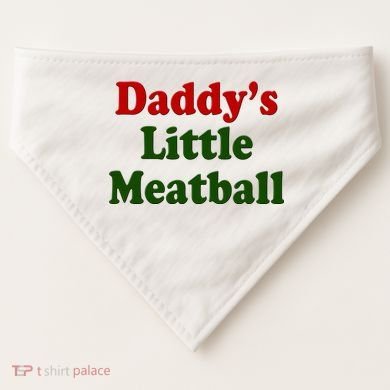 Daddys Little Meatball Cute Gift USA-Made Doggie Bandana