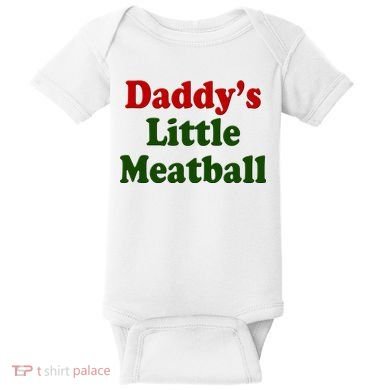 Daddys Little Meatball Cute Gift Baby Bodysuit