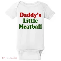 Daddys Little Meatball Cute Gift Baby Bodysuit thumb 0