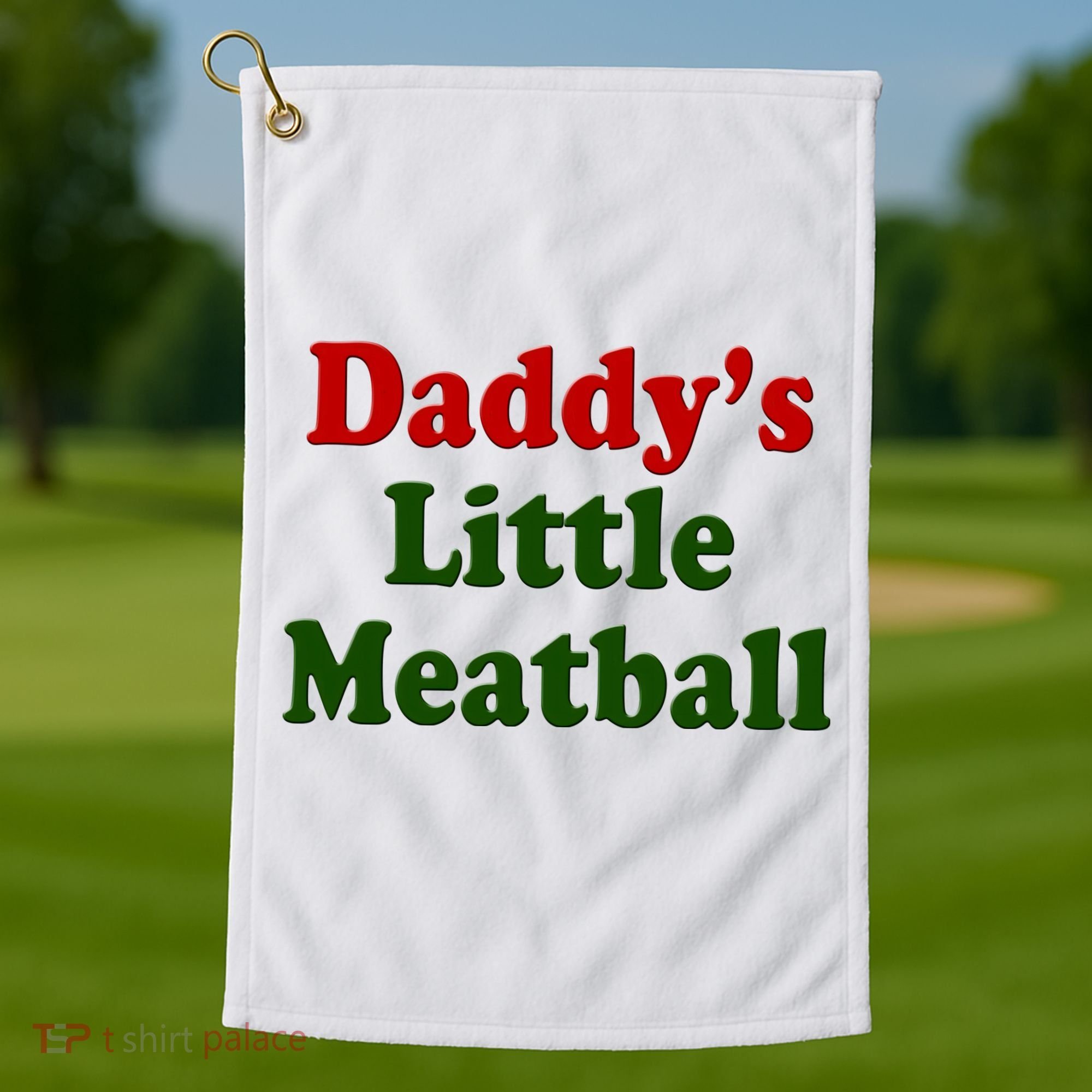 Daddys Little Meatball Cute Gift Golf Towel