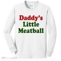 Daddys Little Meatball Cute Gift Kids Long Sleeve Shirt thumb 0