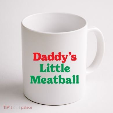 Daddy Little Meatball Italian Ironic Funny Meme Trendy Unisex Coffee Mug back