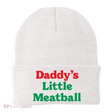 Daddy Little Meatball Italian Ironic Funny Meme Trendy Unisex Beanie