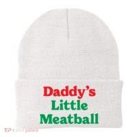 Daddy Little Meatball Italian Ironic Funny Meme Trendy Unisex Beanie thumb 0