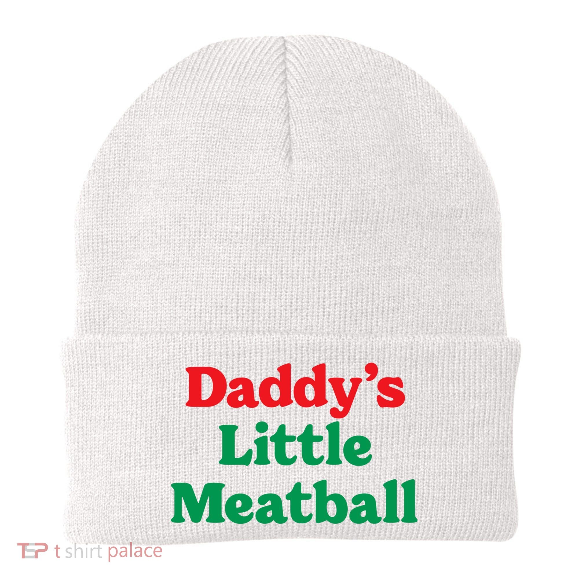 Daddy Little Meatball Italian Ironic Funny Meme Trendy Unisex Beanie