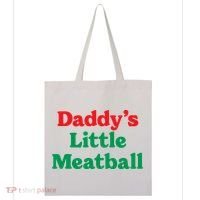 Daddy Little Meatball Italian Ironic Funny Meme Trendy Unisex Tote Bag thumb 0
