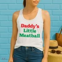 Daddy Little Meatball Italian Ironic Funny Meme Trendy Unisex Women's Tank Top thumb 2