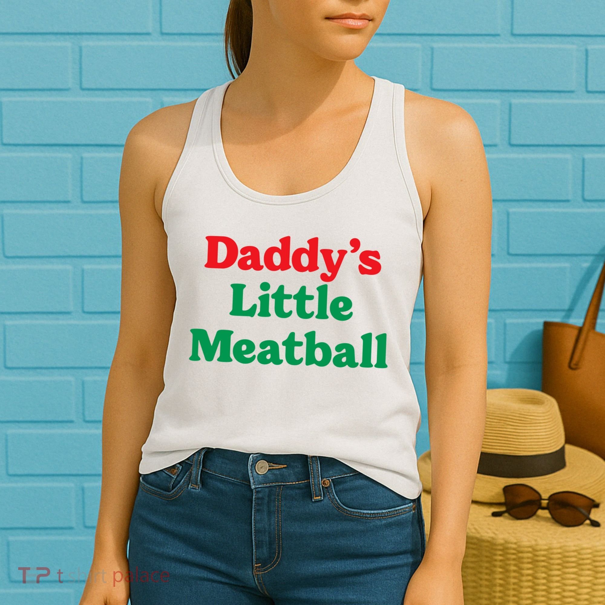 Daddy Little Meatball Italian Ironic Funny Meme Trendy Unisex Women's Tank Top
