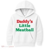 Daddy Little Meatball Italian Ironic Funny Meme Trendy Unisex Kids Hoodie thumb 0