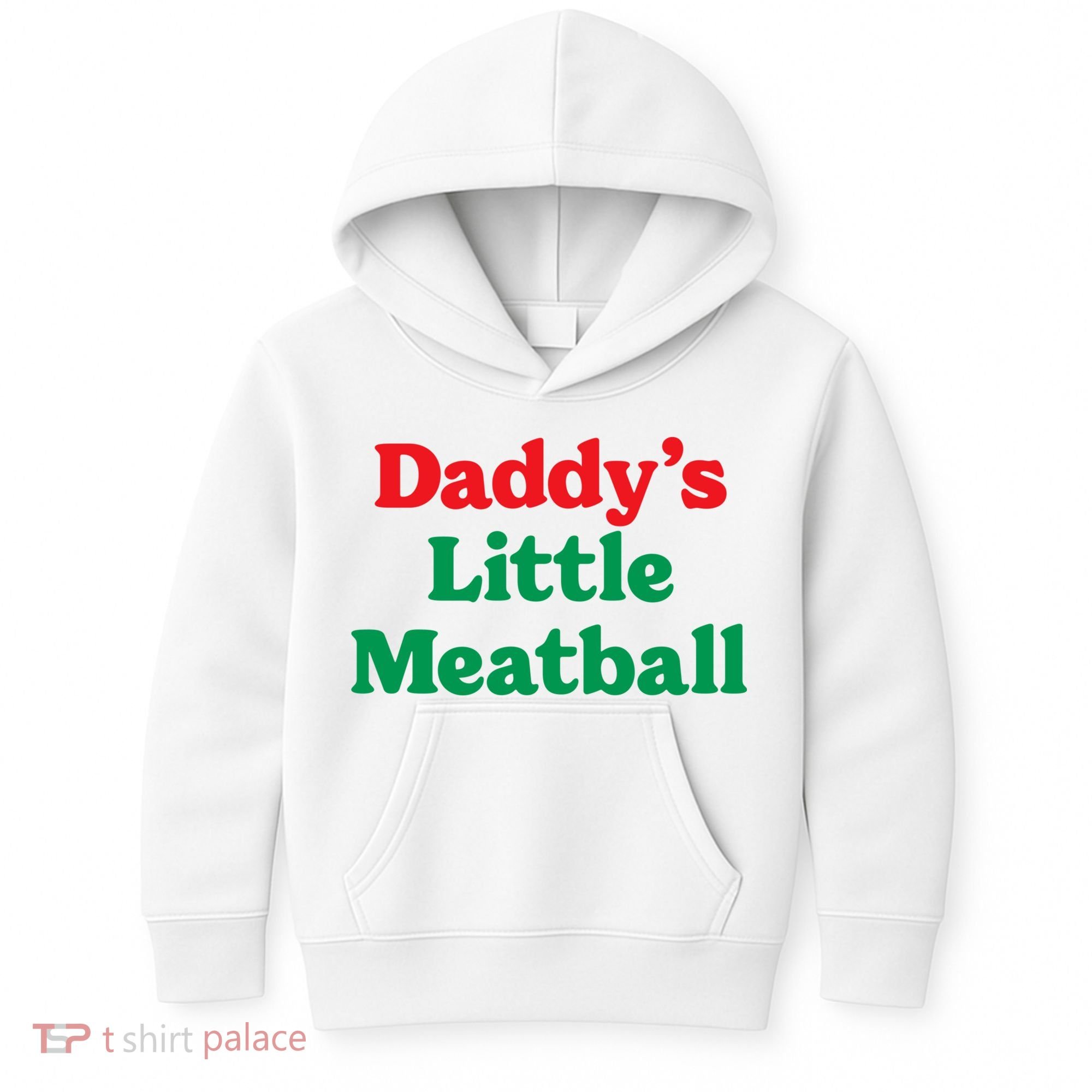 Daddy Little Meatball Italian Ironic Funny Meme Trendy Unisex Kids Hoodie